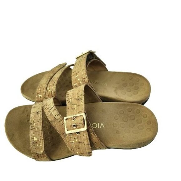 Vionic Skylar Neutral Leather Sandals Size 10 - Picture 1 of 6